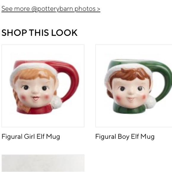 Pottery Barn Other - Pottery Barn Figural Elf Boy and Girl Christmas Mug Set of 2 NWT
